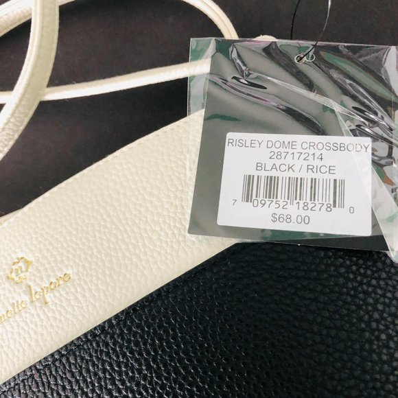NANETTE LEPORE Crossbody "Risley Dome" Black & Cream Purse NWT - Picture 4 of 6
